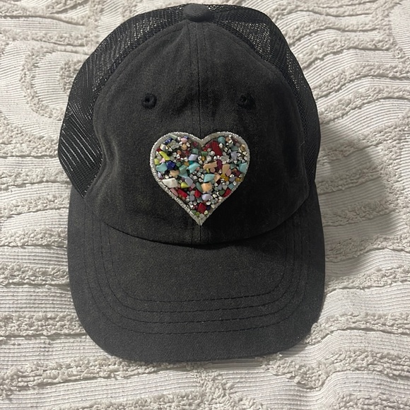 C.C Accessories - CC brand hat with Velcro back and jeweled heart